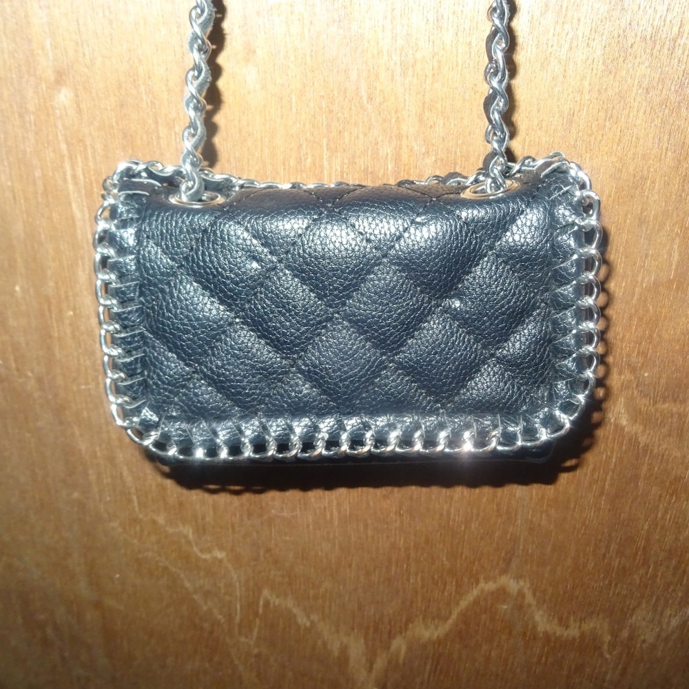 Olivia Miller Black Quilted Mini Crossbody Bag